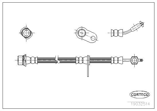 Тормозной шланг Corteco передний правый для Toyota Avensis I 1997-2003. Артикул 19032514