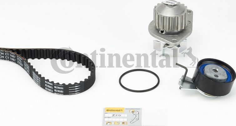 Помпа (водяной насос) с комплектом ремня ГРМ ContiTech. Артикул CT1067WP1
