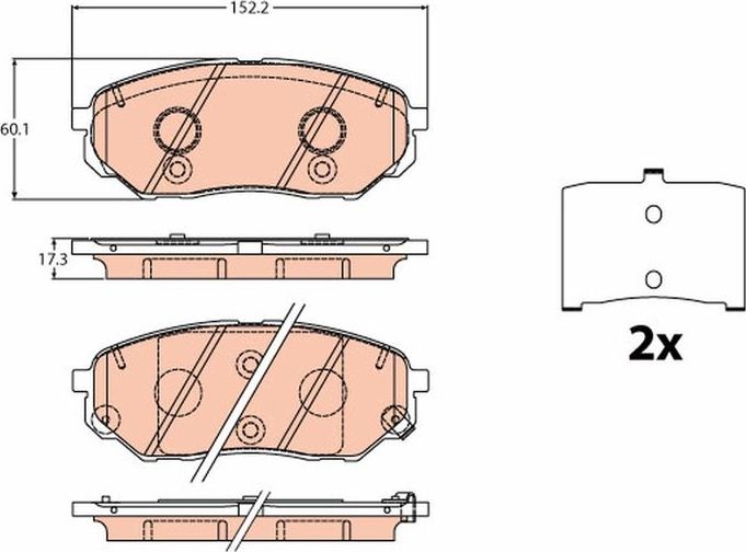 Тормозные колодки TRW. Артикул GDB2195