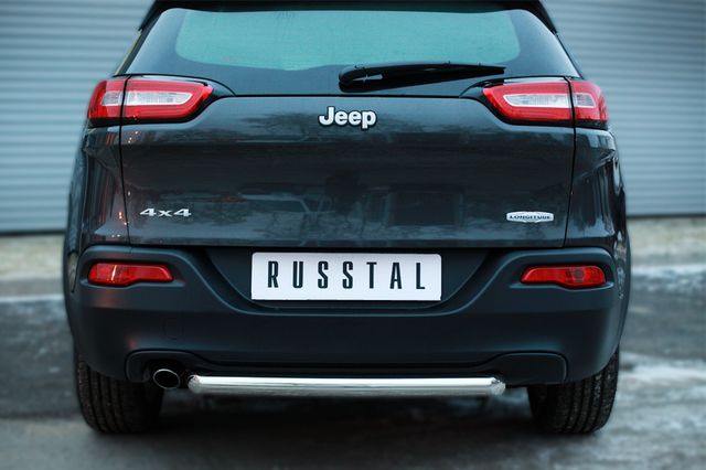 Защита RusStal заднего бампера d63 (дуга) для Jeep Cherokee KL 2014-2026. Артикул JCZ-001990