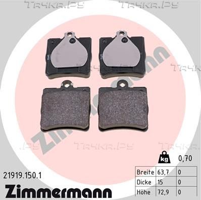 Тормозные колодки Zimmermann задние для Chrysler Crossfire 2003-2008. Артикул 21919.150.1