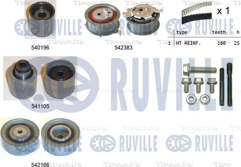 Ремень ГРМ с роликами (комплект) Ruville для Volkswagen Passat B7 2011-2015. Артикул 550333
