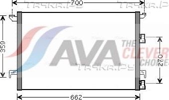 Радиатор кондиционера (конденсатор) AVA (алюминий). Артикул SBA5060