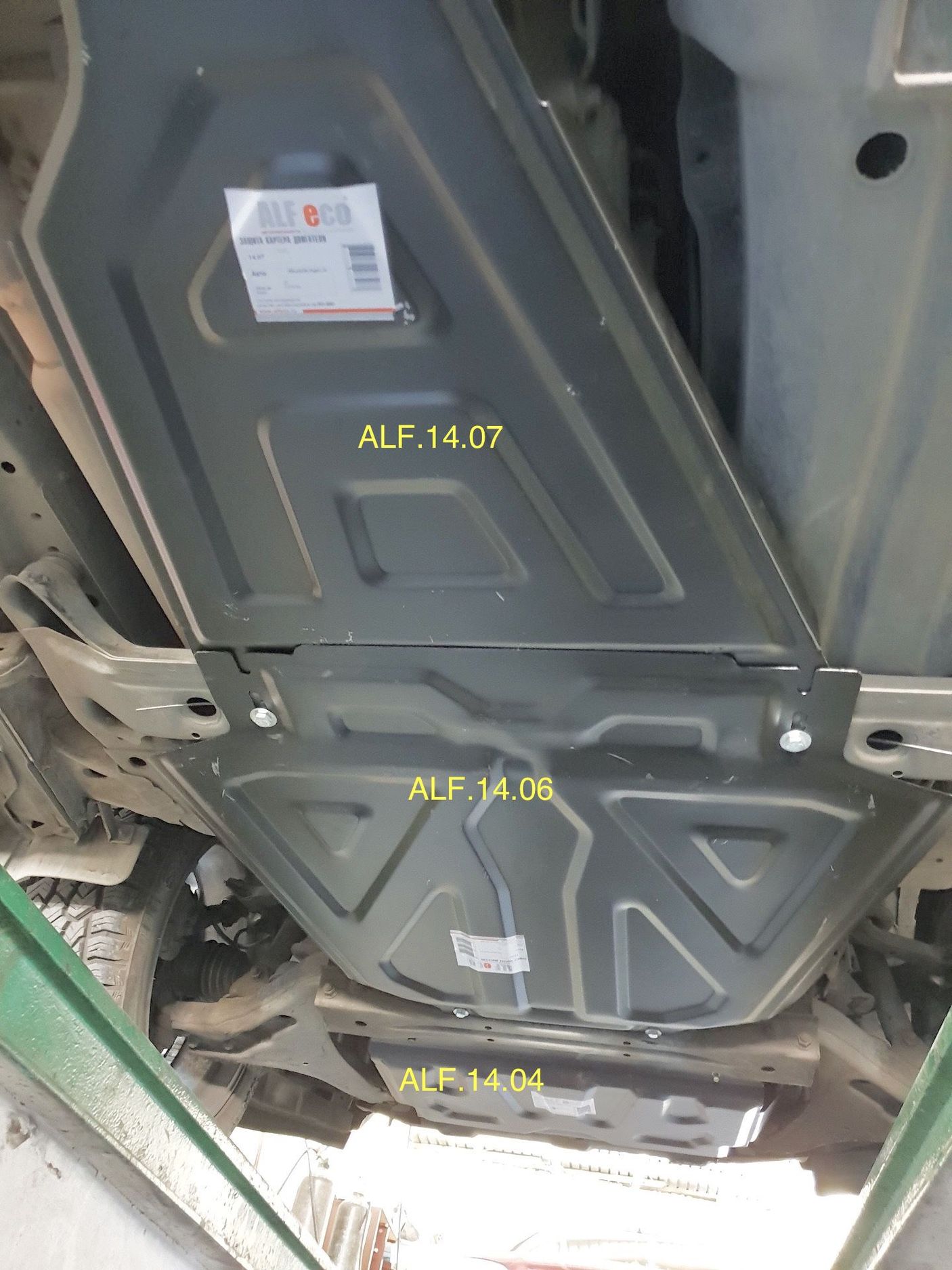 Защита алюминиевая Alfeco (4 мм) для картера, радиатора, КПП и РК Mitsubishi Pajero IV 2006-2026. Артикул ALF.14.04-07al. Артикул ALF.14.04-05-06-07AL4