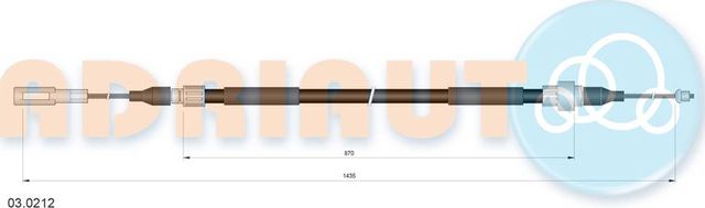 Трос ручника (тросик ручного тормоза) Adriauto задний правый/левый для Audi 100 III (C3) 1982-1985. Артикул 03.0212