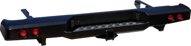 Бампер силовой РИФ задний с квадратом под фаркоп и фонарями для Toyota Hilux VII 2004-2015. Артикул RIFVIG-20150