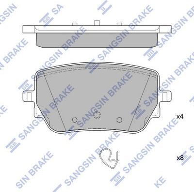 Тормозные колодки Sangsin Hi-Q. Артикул SP4439
