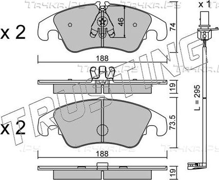 Тормозные колодки Trusting передние для Audi A6 IV (C7) 2010-2018. Артикул 791.4W