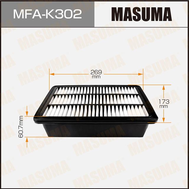 Воздушный фильтр Masuma. Артикул MFA-K302
