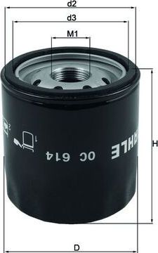 Масляный фильтр Mahle-Knecht для Jeep Cherokee V (KL) 2013-2026. Артикул OC 614