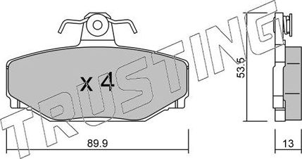 Тормозные колодки Trusting. Артикул 133.0