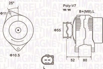 Генератор Magneti Marelli. Артикул 063731837010