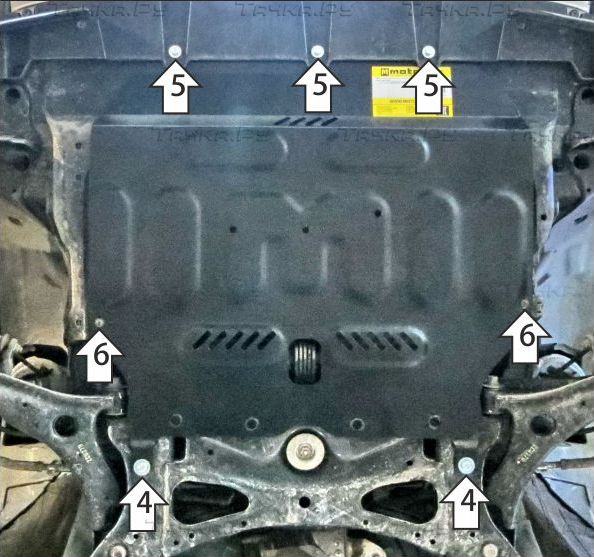 Защита Мотодор для картера и КПП Honda Vezel 2021-2026. Артикул 70803