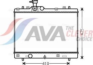 Радиатор охлаждения двигателя AVA. Артикул SZ2137