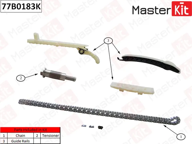 77B0183K Комплект цепи ГРМ Mercedes-Benz CLA C-Klass W204 M270/133 (Master KIT) Master KIT. Артикул 77b0183k