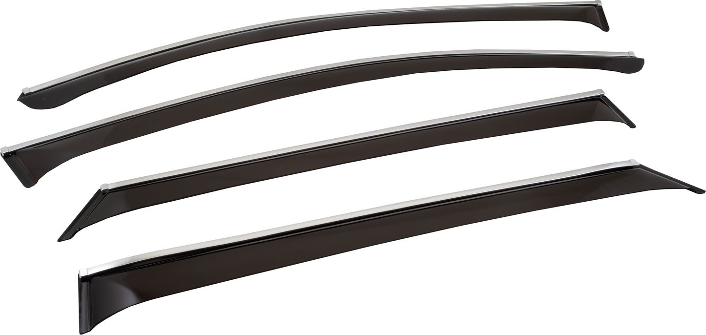 Дефлекторы Chromex для окон (c хром. молдингом) (4 шт.) Hyundai Tucson III 2015-2021. Артикул CHROMEX.63013