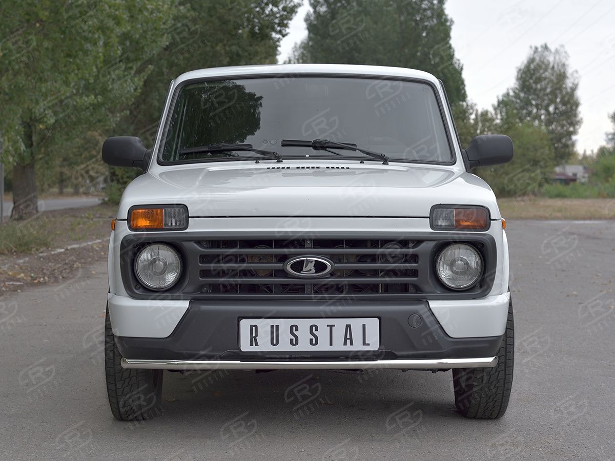 Защита РусCталь переднего бампера d42 секции для ВАЗ 4х4 Urban 2014-2026. Артикул NUZ-002808