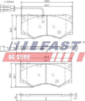 Тормозные колодки Fast. Артикул FT29055