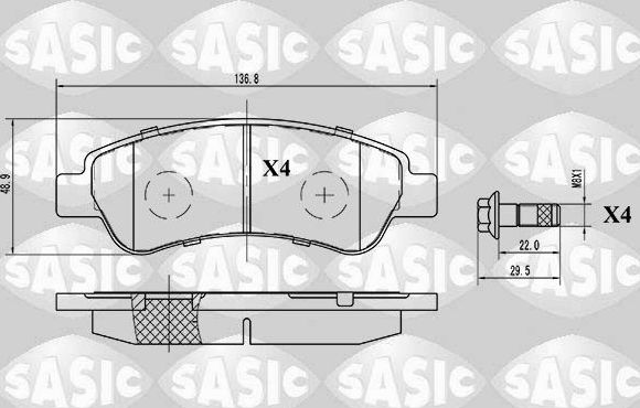 Тормозные колодки Sasic. Артикул 6210025
