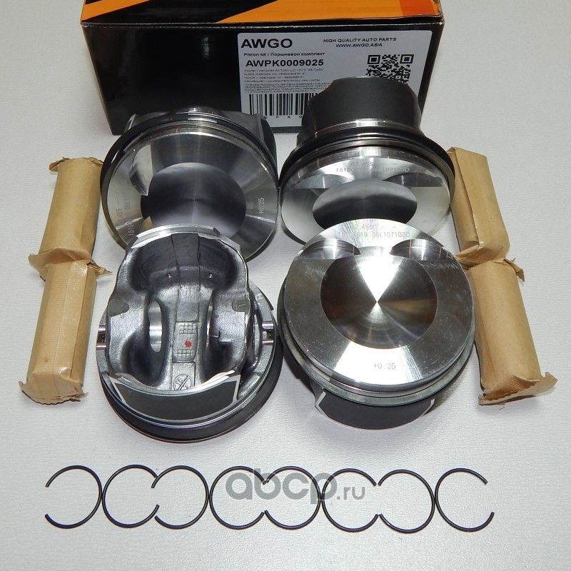 4 шт. порш., кольца, пальцы 0,25 (комплект) AWPK0009025 (Awgo) Awgo. Артикул AWPK0009025