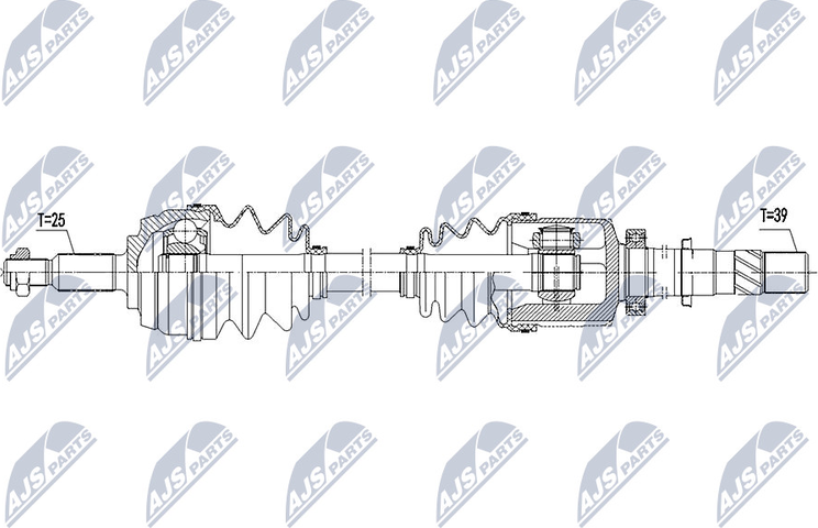 Полуось (привод в сборе, приводной вал) NTY. Артикул NPW-RE-101