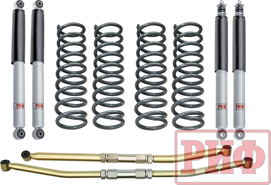 Лифт-комплект РИФ средний для Suzuki Jimny III 1998-2018, лифт 50 мм. Артикул RIF-JIM-B