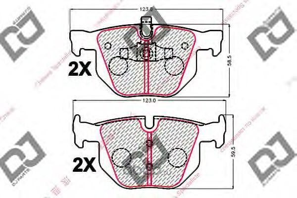 Колодки тормозные дисковые (DJ Parts). Артикул BP2121