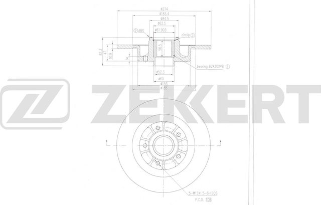 Тормозной диск Zekkert. Артикул BS-6657