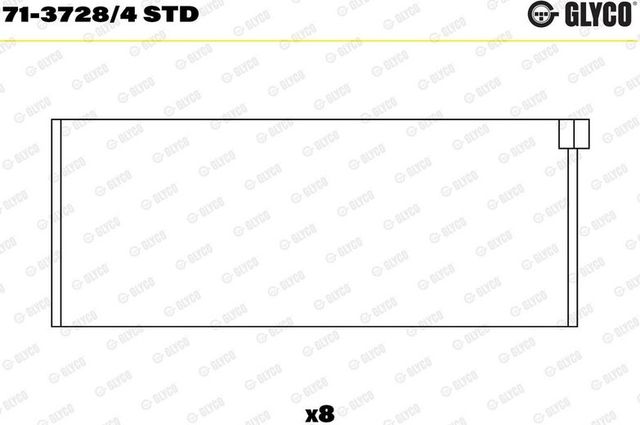 Вкладыши шатунные Glyco для Audi 80 V (B4) 1991-1996. Артикул 71-3728/4 STD