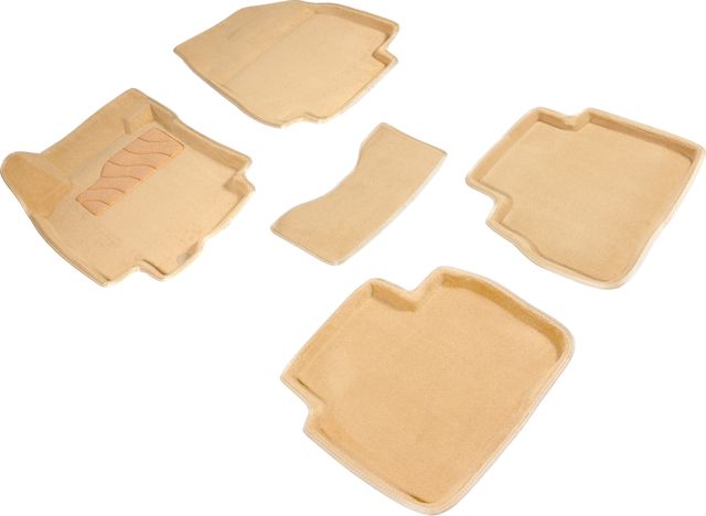 Коврики Seintex 3D ворсовые для салона Nissan Tiida С11 2004-2014 БЕЖЕВЫЕ. Артикул 84743