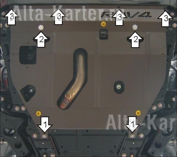 Защита Мотодор для картера, КПП Toyota RAV4 III 2006-2010. Артикул 02535