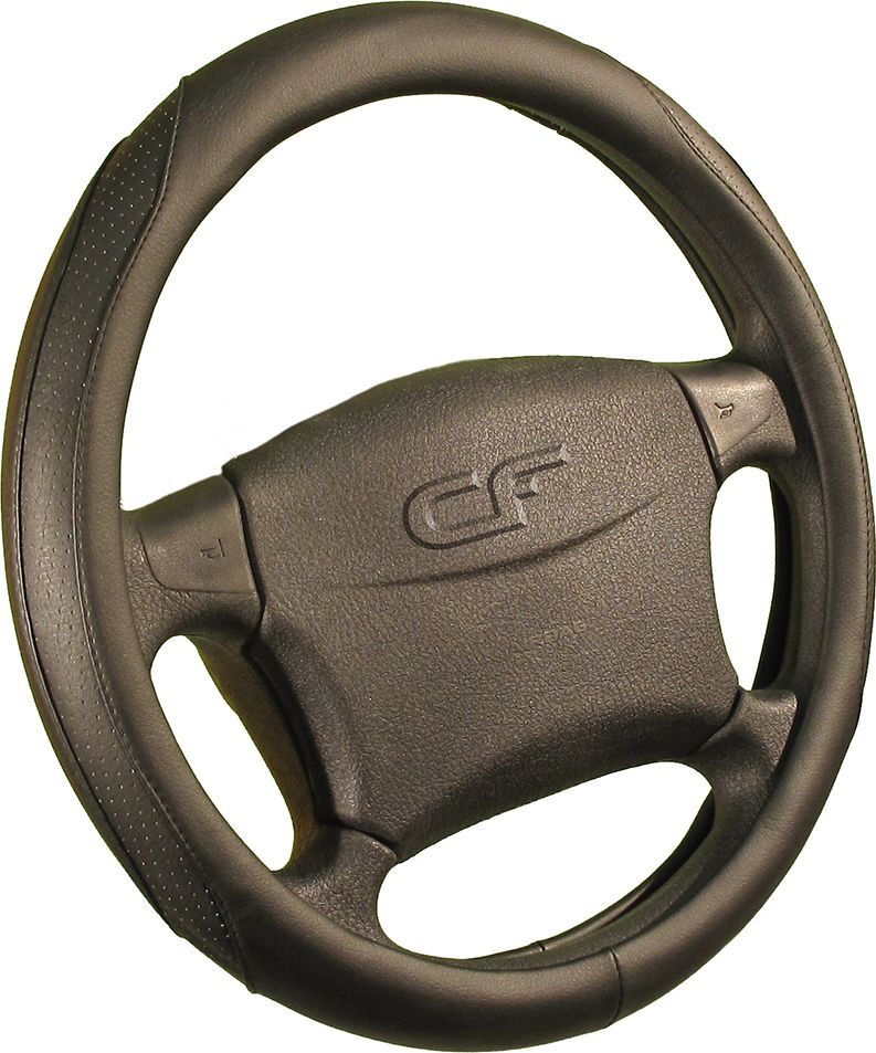 Оплётка на руль CarFashion Dandy (размер M, искусственная кожа, цвет ЧЕРНЫЙ/ЧЕРНЫЙ). Артикул 31226