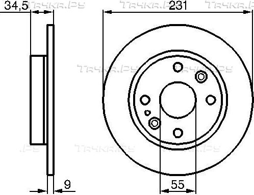Тормозной диск Bosch задний для Mazda 323 IV (BG) 1991-1993. Артикул 0 986 478 242