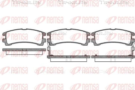 Тормозные колодки Remsa задние для Nissan Terrano I 1987-1996. Артикул 0347.02