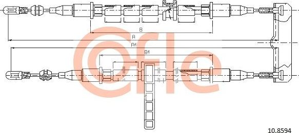 Трос ручника (тросик ручного тормоза) Cofle задний для Saab 9-3 I 1998-2003. Артикул 92.10.8594