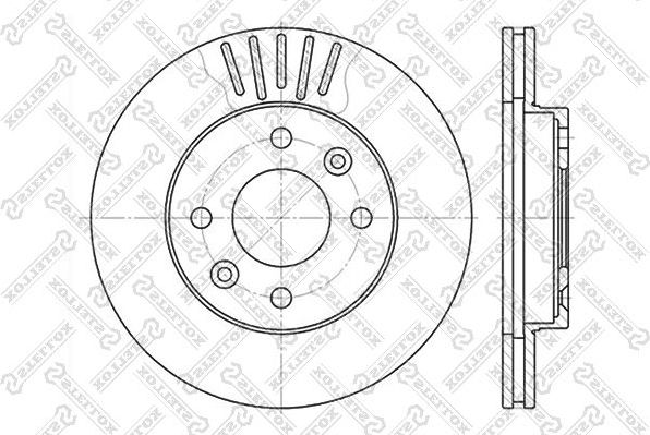 Тормозной диск Stellox передний для Renault 21 1986-1993. Артикул 6020-3909V-SX