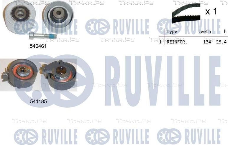 Ремень ГРМ с роликами (комплект) Ruville для Peugeot Partner I 2000-2008. Артикул 550120