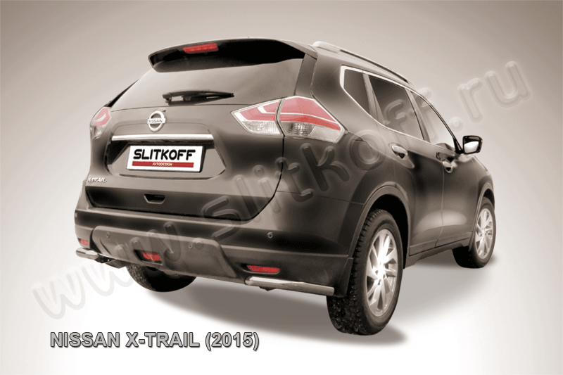 Защита Slitkoff задняя d57 уголки для Nissan X-Trail T32 2015-2026. Артикул NXT15-010