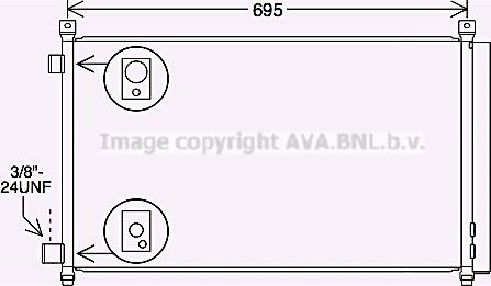 Радиатор кондиционера (конденсатор) AVA (алюминий). Артикул DN5456D
