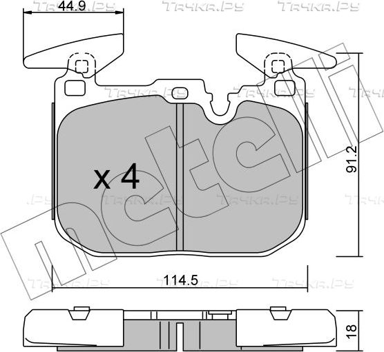 Тормозные колодки Metelli передние для BMW 3 VI (F3x) 2011-2026. Артикул 22-1015-0