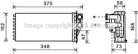 Радиатор отопителя (печки) AVA для Citroen DS5 2011-2015. Артикул PEA6359