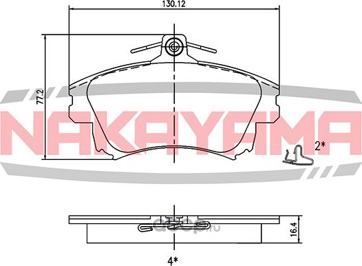 Колодки тормозные дисковые передние Mitsubishi Carisma 1.8/1.9GDi, Volvo S40 95 (Nakayama). Артикул HP8583NY