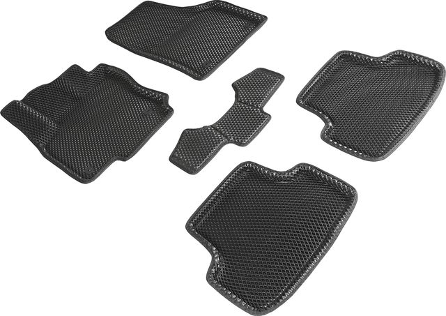 Коврики Seintex 3D EVA ромб для салона Skoda Karoq 2019-2026 ЧЕРНЫЕ. Артикул 95336