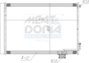 Радиатор кондиционера (конденсатор) Meat & Doria для Mercedes-Benz SL-Класс VI (R231) 2012-2026. Артикул 991272
