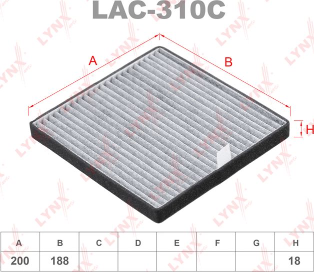 Салонный фильтр LYNXauto. Артикул LAC-310C