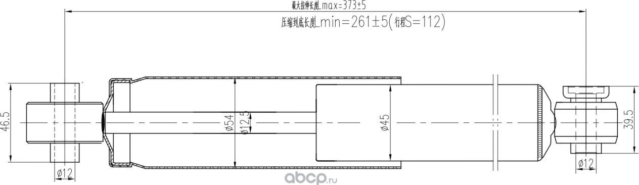 Амортизатор задний (газ) AWSA120161C (Awgo). Артикул AWSA120161C