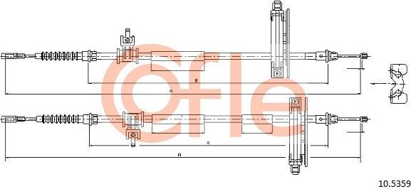 Трос ручника (тросик ручного тормоза) Cofle. Артикул 92.10.5359