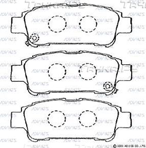 Тормозные колодки Advics задние для Toyota Sienna II 2003-2009. Артикул SN679P