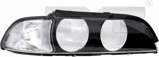 Стекло фары TYC левая для BMW 5 IV (E39) 1995-2000. Артикул 20-0380-LA-1