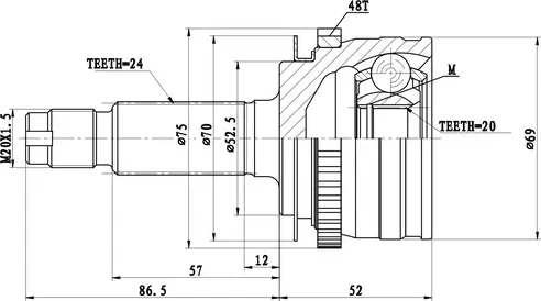 Шрус Наружный (Zikmar). Артикул Z87306R